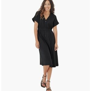 Pact Organic Cotton Coastal Double
Gauze Button Down Short Sleeve Dress Large